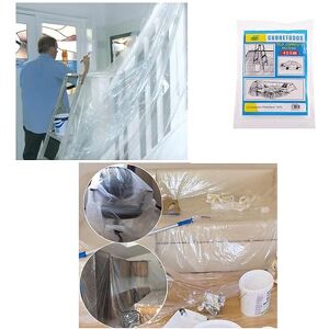 HK Online GIANT 4 x 5m (13 x 16ft), Clear Plastic Sheet for Furniture & Floor Protection, Waterproof Plastic Sheeting for Painting & Covering HK Online GIANT 4 x 5m (13 x 16ft), Clear Plastic Sheet for Furniture & Floor Protection, Waterproof Plastic Sheeting for Painting & Covering