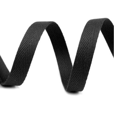 cyclingcolors 10mm Wide x 50m Cotton Twill Tape Black cyclingcolors 10mm Wide x 50m Cotton Twill Tape Black
