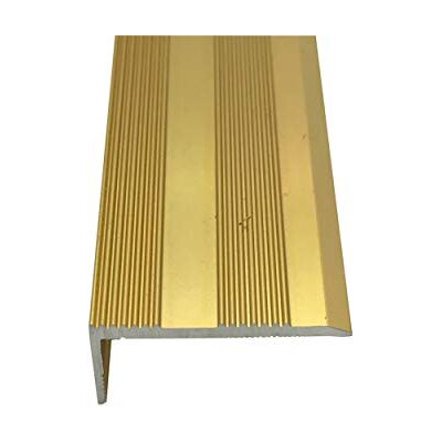 Grandismo ® 3ft Stair Nosing 9mm Stick-Down Edging Tread Strip Tile/Laminate/Wood Aluminium to Vinyl or Carpet Threshold Metal Door Trim/Edging Gold Colour Grandismo ® 3ft Stair Nosing 9mm Stick-Down Edging Tread Strip Tile/Laminate/Wood Aluminium to Vinyl or Carpet Threshold Metal Door Trim/Edging Gold Colour
