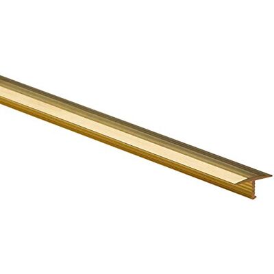 TMW Profiles 2.5M Profile T Aluminum T Bar Threshold Trim for Tiles Wood laminates (26 mm, Anodized Gold) TMW Profiles 2.5M Profile T Aluminum T Bar Threshold Trim for Tiles Wood laminates (26 mm, Anodized Gold)