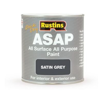 Rustins Rustins Quick-Drying All Surface All Purpose Paint - Grey 1L Rustins Rustins Quick-Drying All Surface All Purpose Paint - Grey 1L