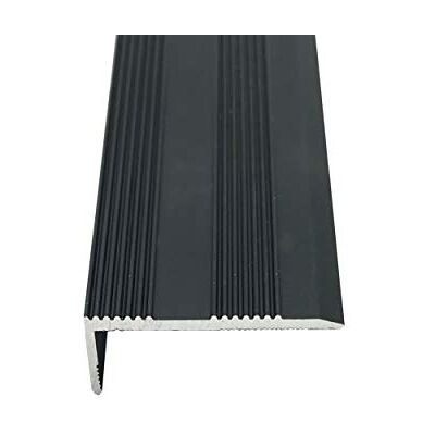 Grandismo ® 3ft Stair Nosing 9mm Stick-Down Edging Tread Strip Tile/Laminate/Wood Aluminium to Vinyl or Carpet Threshold Metal Door Trim/Edging Black Colour Grandismo ® 3ft Stair Nosing 9mm Stick-Down Edging Tread Strip Tile/Laminate/Wood Aluminium to Vinyl or Carpet Threshold Metal Door Trim/Edging Black Colour