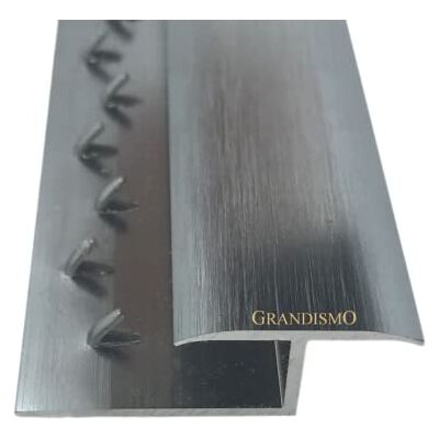 Grandismo ® Carpet to Laminate/Tile or Wood Flooring Edge Prestige Luxury 3ft (0.9metre) in Length Gripper Trim Threshold Profile Strip Z Edging Metal Door Bar- Exclusive Brushed Grey Grandismo ® Carpet to Laminate/Tile or Wood Flooring Edge Prestige Luxury 3ft (0.9metre) in Length Gripper Trim Threshold Profile Strip Z Edging Metal Door Bar- Exclusive Brushed Grey