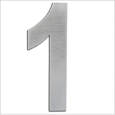 EVI HERRAJES - Number Plate - 20 x 8 cm - Stainless Steel - Indoor/Outdoor - No 1 EVI HERRAJES - Number Plate - 20 x 8 cm - Stainless Steel - Indoor/Outdoor - No 1