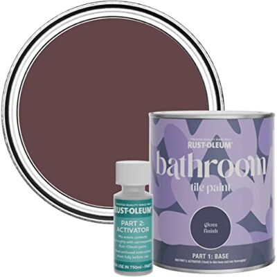 Rust-Oleum Purple Water-Resistant Bathroom Tile Paint in Gloss Finish Mulberry Street 750ml Rust-Oleum Purple Water-Resistant Bathroom Tile Paint in Gloss Finish Mulberry Street 750ml