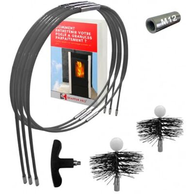 SHAFFER PRO Chimney Sweeping Kit, 20 ft Flexible Rods with 3 and 4 Inch Nylon Brushes 11 Flexible Sweeping Rods Free Ebook Included Removes Soot & Creosote Safely SHAFFER PRO Chimney Sweeping Kit, 20 ft Flexible Rods with 3 and 4 Inch Nylon Brushes 11 Flexible Sweeping Rods Free Ebook Included Removes Soot & Creosote Safely