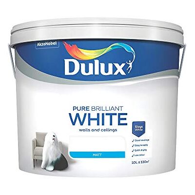 Dulux Matt Emulsion Paint for Walls and Ceilings Pure Brilliant White 10L Dulux Matt Emulsion Paint for Walls and Ceilings Pure Brilliant White 10L