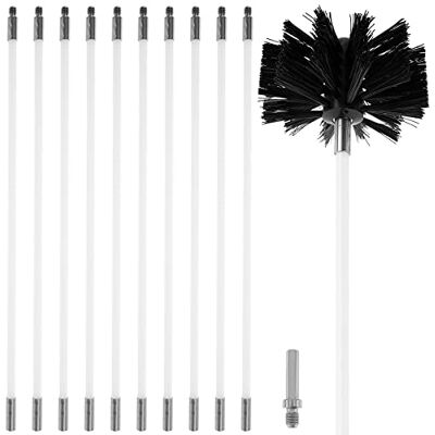 Jetcloud Chimney Cleaning Brush Kit,Duct Vent Cleaning Set Includes 11 Flexible Rods, 1 Brush Head, 1 x Hexagonal Bar Chimney Sweep Kit for Fireplace/Dryer Vent/Sewage Pipe/Fume hood Jetcloud Chimney Cleaning Brush Kit,Duct Vent Cleaning Set Includes 11 Flexible Rods, 1 Brush Head, 1 x Hexagonal Bar Chimney Sweep Kit for Fireplace/Dryer Vent/Sewage Pipe/Fume hood