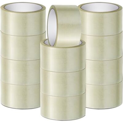 Stick Well Clear Packaging Tape Roll 48mm X 66m, Heavy Duty, Low Noise, Secure & Strong Adhesive, Parcel Tape For Packing Boxes, Moving, And Long Term Storage (Clear, 12 Rolls) Stick Well Clear Packaging Tape Roll 48mm X 66m, Heavy Duty, Low Noise, Secure & Strong Adhesive, Parcel Tape For Packing Boxes, Moving, And Long Term Storage (Clear, 12 Rolls)
