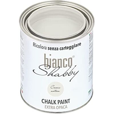 biancoShabby Chalk Paint - Antique Cream - Extra opaque - 1 L - Chalk paint biancoShabby Chalk Paint - Antique Cream - Extra opaque - 1 L - Chalk paint