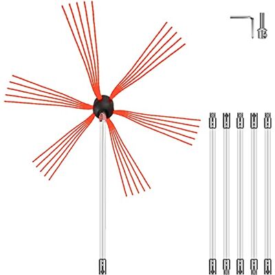 VEVOR Flexible Chimney Sweep Rods 20FT Chimney Cleaning Kit Nylon Sooteater Flexible Brush Head Chimney Sweeping Rods Easy Connecting Chimney Brush with 6 White Rods Chimney Sweep Kit VEVOR Flexible Chimney Sweep Rods 20FT Chimney Cleaning Kit Nylon Sooteater Flexible Brush Head Chimney Sweeping Rods Easy Connecting Chimney Brush with 6 White Rods Chimney Sweep Kit