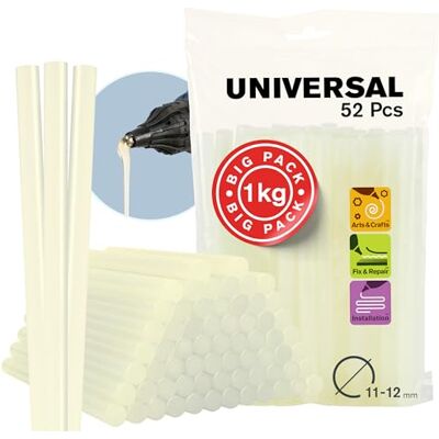 Rapid Eco-T Transparent Hot Glue Sticks, 12mm x 190mm, 1kg, 50 Sticks, Universal, Waterproof, Fast Drying Rapid Eco-T Transparent Hot Glue Sticks, 12mm x 190mm, 1kg, 50 Sticks, Universal, Waterproof, Fast Drying