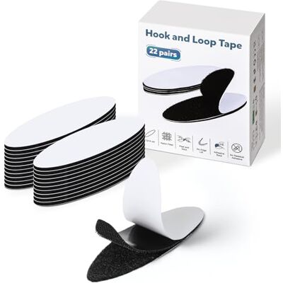 Euqvunn 22 Pairs Hook and Loop Tape, No Edge Lift Hook and Loop Fasteners, Black Double Sided Self Adhesive Tape Reusable Nylon Fastener Tape for DIY, Home Euqvunn 22 Pairs Hook and Loop Tape, No Edge Lift Hook and Loop Fasteners, Black Double Sided Self Adhesive Tape Reusable Nylon Fastener Tape for DIY, Home