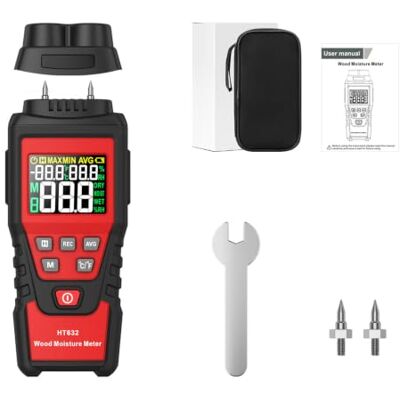 JSGHGDF Woodworking Damp Tester Wall Inspection Tool, Without Battery JSGHGDF Woodworking Damp Tester Wall Inspection Tool, Without Battery