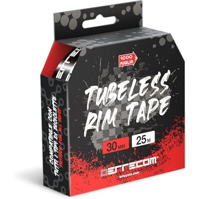 ERRECOM 1000 Miglia Tubeless Rim Tape 25 m x 30 mm, Adhesive Tape for Tubeless Conversion, Ultra Resistant, Contains 10 Seal Patches ERRECOM 1000 Miglia Tubeless Rim Tape 25 m x 30 mm, Adhesive Tape for Tubeless Conversion, Ultra Resistant, Contains 10 Seal Patches