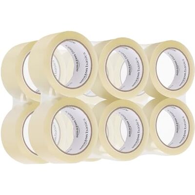 Amazon Basics Packaging Tape, 48mm x 66m, 0.047mm Thickness (12-Roll), Clear Amazon Basics Packaging Tape, 48mm x 66m, 0.047mm Thickness (12-Roll), Clear