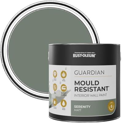 Rust-Oleum Green Guardian Mould Resistant Wall Paint Serenity 2.5L Rust-Oleum Green Guardian Mould Resistant Wall Paint Serenity 2.5L