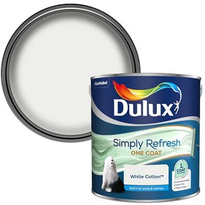 Dulux - Simply Refresh One Coat Matt Emulsion - White Cotton - Paint Dulux - Simply Refresh One Coat Matt Emulsion - White Cotton - Paint