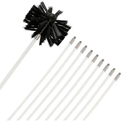 Keyohome Chimney Cleaning Brush Kit Sweep Sweeping Brush Drain Rod Set Nylon Cleaning Tool Accessory Includes 9 Flexible Rods 1 Brush Head Keyohome Chimney Cleaning Brush Kit Sweep Sweeping Brush Drain Rod Set Nylon Cleaning Tool Accessory Includes 9 Flexible Rods 1 Brush Head