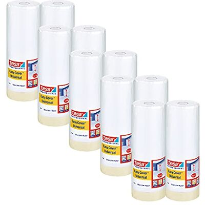 tesa UK tesa Easy Cover 4368 Universal Pack of 10 Painter's Film with Painter's Tape for Masking and Covering for Indoor Painting Work 2-in-1 Masking Tape with Film Light Beige, Matte 33 m x 1.4 m tesa UK tesa Easy Cover 4368 Universal Pack of 10 Painter's Film with Painter's Tape for Masking and Covering for Indoor Painting Work 2-in-1 Masking Tape with Film Light Beige, Matte 33 m x 1.4 m