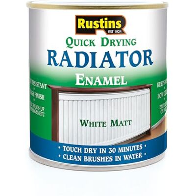 Rustins - Quick Dry Radiator Paint - White Matt - Paint Rustins - Quick Dry Radiator Paint - White Matt - Paint