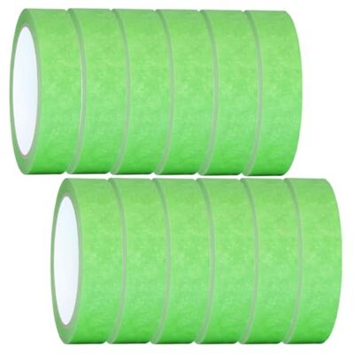 NORTHERN BROTHERS 12 Rolls Masking Tape for Painting 25mm x 20m Green Painters Tape Painting Tapes Decorators Tapes for Artist Indoor & Outdoor Decorating For Sharp Lines, DIY Craft Adhesive Tape NORTHERN BROTHERS 12 Rolls Masking Tape for Painting 25mm x 20m Green Painters Tape Painting Tapes Decorators Tapes for Artist Indoor & Outdoor Decorating For Sharp Lines, DIY Craft Adhesive Tape