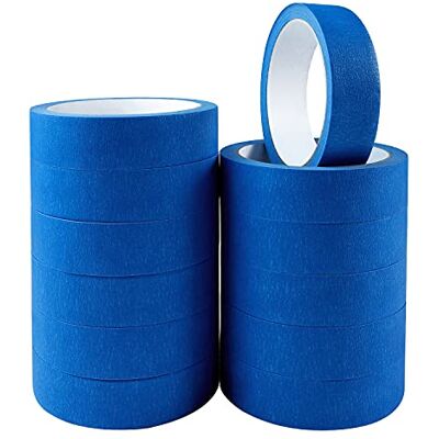 NORTHERN BROTHERS Masking Tape 25mm (1") 12Pack Blue Decorating Tape For DIY Spray Painting Paint Painters Tape Decorators Artist Tape NORTHERN BROTHERS Masking Tape 25mm (1") 12Pack Blue Decorating Tape For DIY Spray Painting Paint Painters Tape Decorators Artist Tape