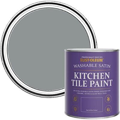 Rust-Oleum Grey water resistant Kitchen Tile Paint in Satin Finish Anthracite 750ml Rust-Oleum Grey water resistant Kitchen Tile Paint in Satin Finish Anthracite 750ml
