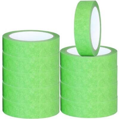 NORTHERN BROTHERS Masking Tape for Painting Green Painters Tape 24 mm x 20 m Painting Decorators Tapes for Artist Indoor & Outdoor Decorating for Sharp Lines DIY Craft Adhesive Tape, Pack of 10 NORTHERN BROTHERS Masking Tape for Painting Green Painters Tape 24 mm x 20 m Painting Decorators Tapes for Artist Indoor & Outdoor Decorating for Sharp Lines DIY Craft Adhesive Tape, Pack of 10