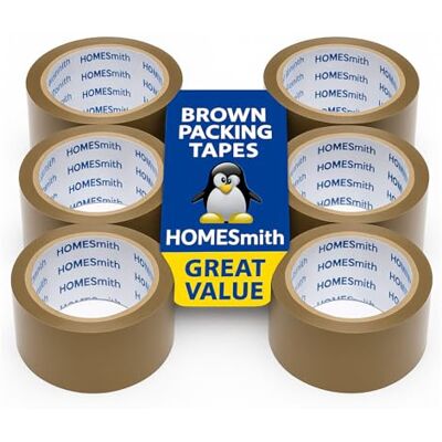 HomeSmith 24 Rolls Brown Parcel Tape – Strong Adhesive Packing Tape 48mm x 66m, Ideal for Moving Boxes, Home & Office Storage HomeSmith 24 Rolls Brown Parcel Tape – Strong Adhesive Packing Tape 48mm x 66m, Ideal for Moving Boxes, Home & Office Storage