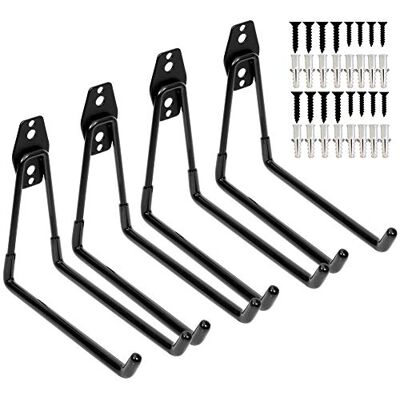 PiPaFox Garage Storage Utility Double Hooks, Heavy Duty Wall Mount Organizer Tool Hanger with Anti-Slip Coating PiPaFox Garage Storage Utility Double Hooks, Heavy Duty Wall Mount Organizer Tool Hanger with Anti-Slip Coating