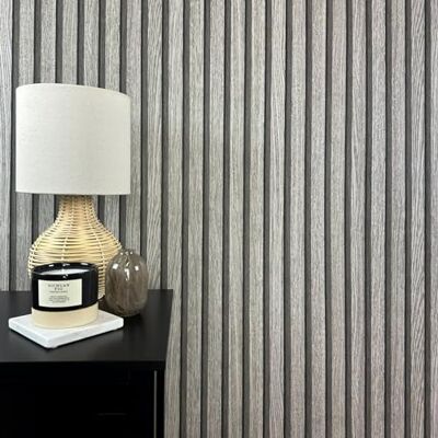WALLCOVER Wallpaper Wood Effect Grey Light Grey Non-Woven Wallpaper Acoustic Panels Wooden Wall 3D Effect Skandi Wood Panels Natural Look Modern Wooden Wall 10.05 m x 0.53 m Made in Germany WALLCOVER Wallpaper Wood Effect Grey Light Grey Non-Woven Wallpaper Acoustic Panels Wooden Wall 3D Effect Skandi Wood Panels Natural Look Modern Wooden Wall 10.05 m x 0.53 m Made in Germany