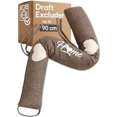 Praknu Draft Excluder for Doors & Windows Draught Excluder Extra Heavy 90cm/35in Removable & Washable Simple Installation No Glue or Drilling Brown Praknu Draft Excluder for Doors & Windows Draught Excluder Extra Heavy 90cm/35in Removable & Washable Simple Installation No Glue or Drilling Brown