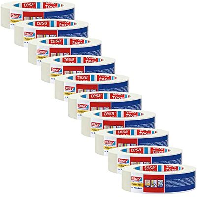 tesa UK tesa krepp 4348 Standard Pack of 10 Painter's Masking Tape for Easy Indoor Painting Painter's Tape for Masking and Covering Light Beige 50 m x 30 mm Each tesa UK tesa krepp 4348 Standard Pack of 10 Painter's Masking Tape for Easy Indoor Painting Painter's Tape for Masking and Covering Light Beige 50 m x 30 mm Each