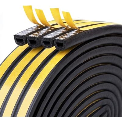 JITIFAZH 20M Doors Windows Draught Excluder Self-Adhesive Anti-Collision Rubber D Type Foam Sealing Tape,Weather StrippingTape,Door Seal,Rubber Sound Insulation for Door Window Draught Stopper(Black) JITIFAZH 20M Doors Windows Draught Excluder Self-Adhesive Anti-Collision Rubber D Type Foam Sealing Tape,Weather StrippingTape,Door Seal,Rubber Sound Insulation for Door Window Draught Stopper(Black)
