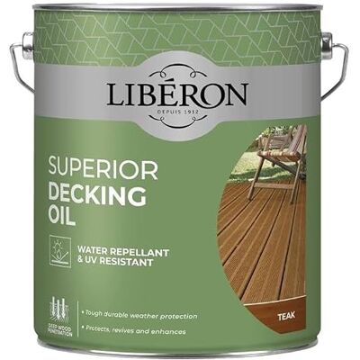 Liberon Teak Decking Oil - Water Resistant UV Protection - 5L Liberon Teak Decking Oil - Water Resistant UV Protection - 5L