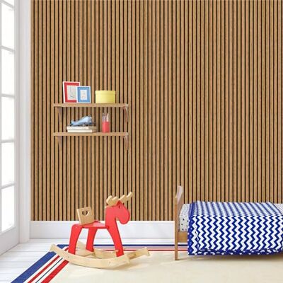 EverGrass WondaWall Acoustic Slat Wall Panel Decorative Wood MDF Slatted 3D 2400mm x 600mm (English Oak) EverGrass WondaWall Acoustic Slat Wall Panel Decorative Wood MDF Slatted 3D 2400mm x 600mm (English Oak)