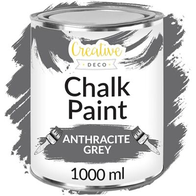 Creative Deco 1L Chalk Paint Gray for Furniture - Paint Creative Deco 1L Chalk Paint Gray for Furniture - Paint