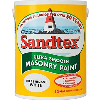 Sandtex - 5L Smooth Masonry Paint Pure Brilliant White Sandtex - 5L Smooth Masonry Paint Pure Brilliant White