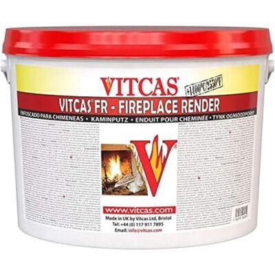 VITCAS Vitacs -10kg Fireplace Render -Smooth Consistency- Easy to Apply High Temperature Resistance of up to 1400°C /2550°F -Used As a Base Coat for the Plaster Finish Coat VITCAS Vitacs -10kg Fireplace Render -Smooth Consistency- Easy to Apply High Temperature Resistance of up to 1400°C /2550°F -Used As a Base Coat for the Plaster Finish Coat