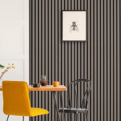 DBS Bathrooms Premium Acoustic Slat Wall Panel Luxury Wood Veneer Finish 2400mm x 600mm (Grey Oak) DBS Bathrooms Premium Acoustic Slat Wall Panel Luxury Wood Veneer Finish 2400mm x 600mm (Grey Oak)