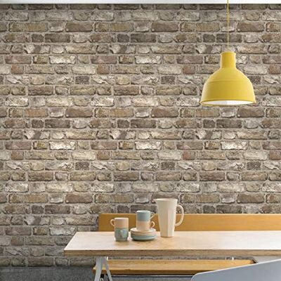 Grandeco Vintage House Brick Pattern Wallpaper - Textured Wallpaper Grandeco Vintage House Brick Pattern Wallpaper - Textured Wallpaper