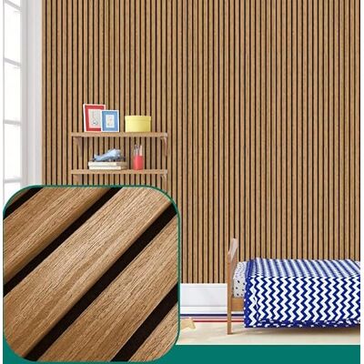 Sonic Gold English Oak Wood Slat Acoustic Panels for Wall and Ceiling 3D Fluted Sound Absorbing Panel with Wood Finish Oak Sonic Gold English Oak Wood Slat Acoustic Panels for Wall and Ceiling 3D Fluted Sound Absorbing Panel with Wood Finish Oak