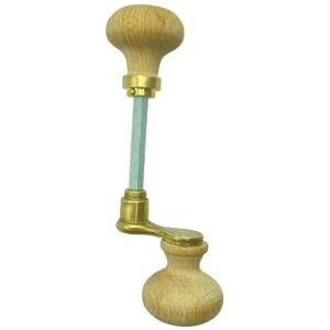 Dubois Industries Bordeaux Crank Knob - Brass, Untreated Wood, 7 mm x 80 mm - Knob Dubois Industries Bordeaux Crank Knob - Brass, Untreated Wood, 7 mm x 80 mm - Knob