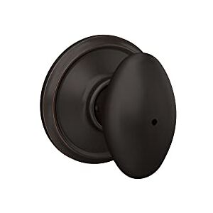 SCHLAGE F40VSIE716 Siena F40 6-Way Egg Door Knob Lockset, Aged Bronze SCHLAGE F40VSIE716 Siena F40 6-Way Egg Door Knob Lockset, Aged Bronze