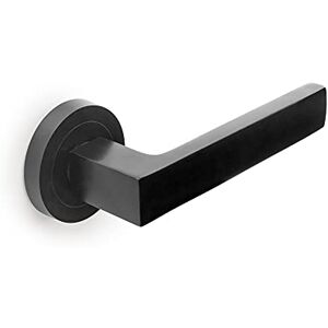 Emuca Internal Door Handles, Set of Internal Door Handles with D.50 mm (1,96 inch) Rose, Aluminium, Black. Emuca Internal Door Handles, Set of Internal Door Handles with D.50 mm (1,96 inch) Rose, Aluminium, Black.