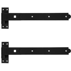 Merriway ® BH07425 (2 Pcs) Gate Hinges Heavy Duty Hook & Band Straight Flat, Black 400mm (16 inch) Pack of 2 Pieces Merriway ® BH07425 (2 Pcs) Gate Hinges Heavy Duty Hook & Band Straight Flat, Black 400mm (16 inch) Pack of 2 Pieces