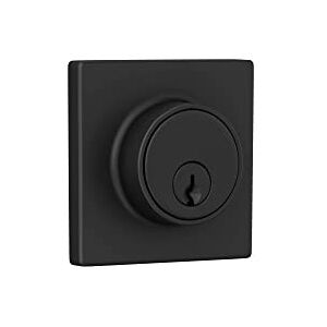 Lock Scout Deadbolt with Square Trim, Keyed 1 Side, Matte Black Finish Lock Scout Deadbolt with Square Trim, Keyed 1 Side, Matte Black Finish