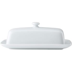 MIKASA Chalk Porcelain Butter Dish, Labelled MIKASA Chalk Porcelain Butter Dish, Labelled