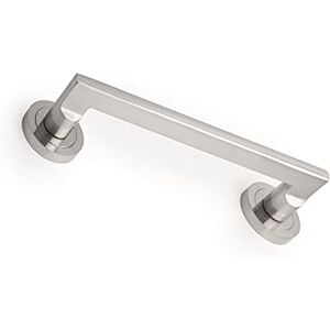 Emuca Sliding Door Handle 50mm (1,96 inch) Diameter Rose, Pull Push Door Handle Straight Design, Aluminium, Satin Nickel, 4 Units. Emuca Sliding Door Handle 50mm (1,96 inch) Diameter Rose, Pull Push Door Handle Straight Design, Aluminium, Satin Nickel, 4 Units.